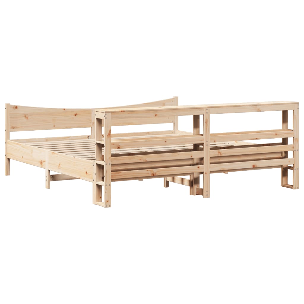 Sengeramme med hodegavl 200x200 cm heltre furu