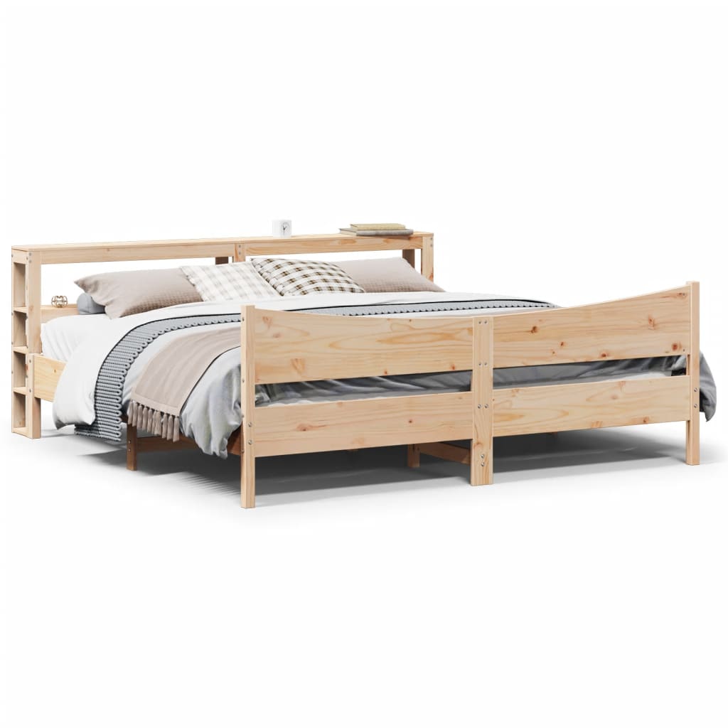 Sengeramme med hodegavl 200x200 cm heltre furu