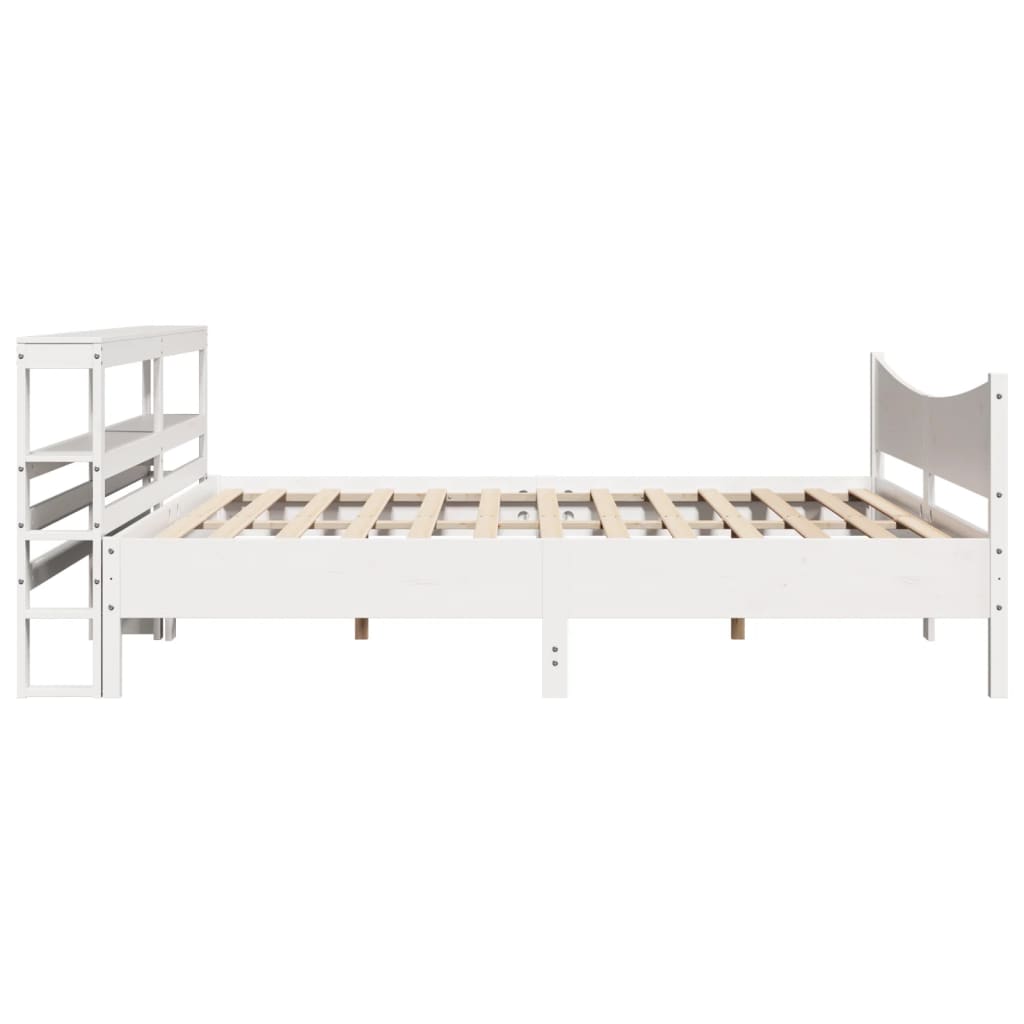Sengeramme med hodegavl hvit 180x200 cm heltre furu
