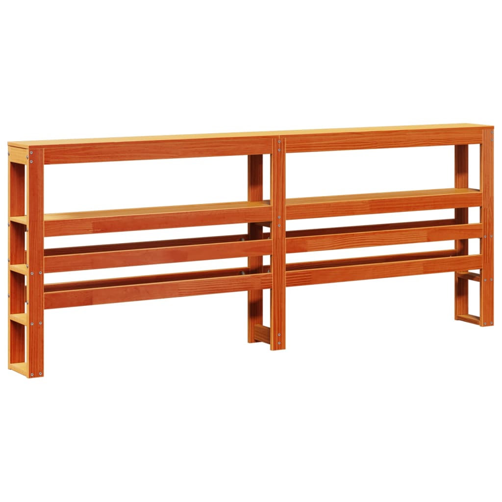 Sengeramme med hodegavl voksbrun 180x200 cm heltre furu