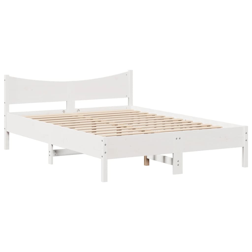 Sengeramme med hodegavl hvit 120x200 cm heltre furu