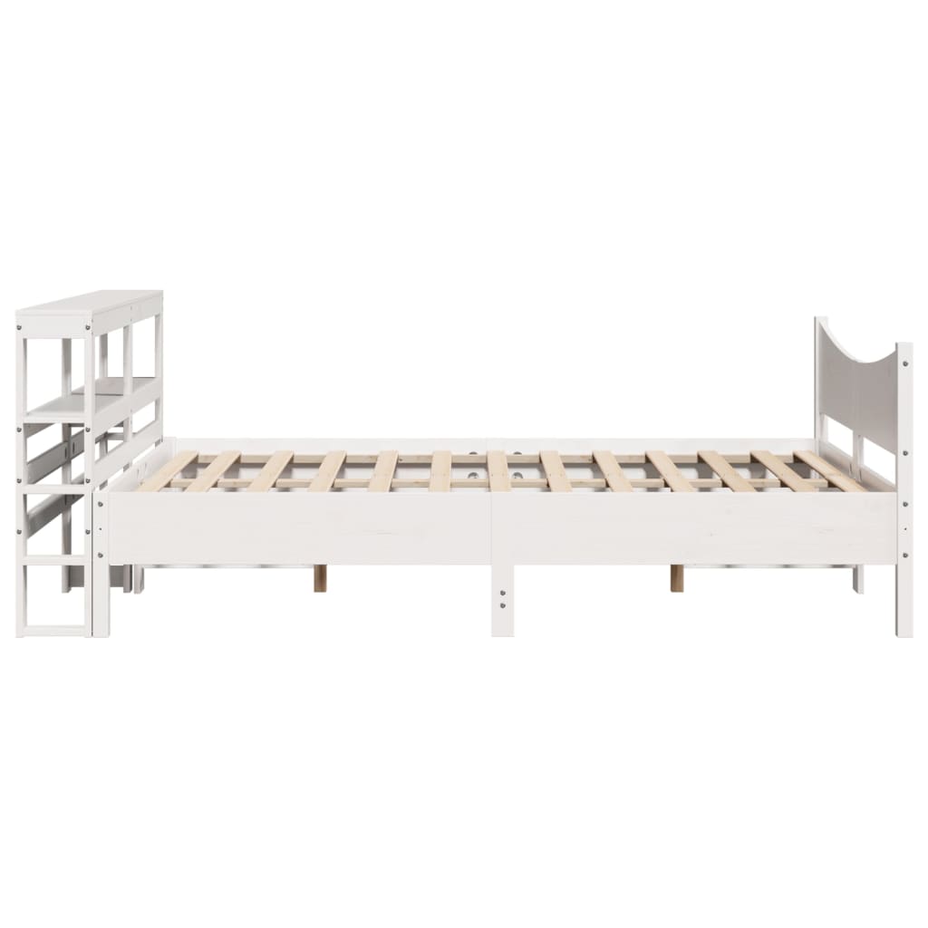 Sengeramme med hodegavl hvit 120x200 cm heltre furu