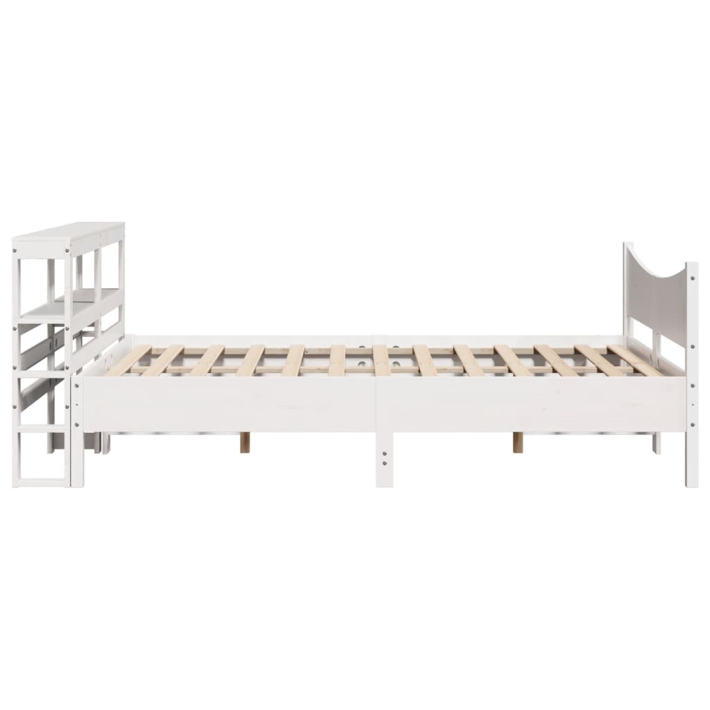Sengeramme med hodegavl hvit 140x190 cm heltre furu