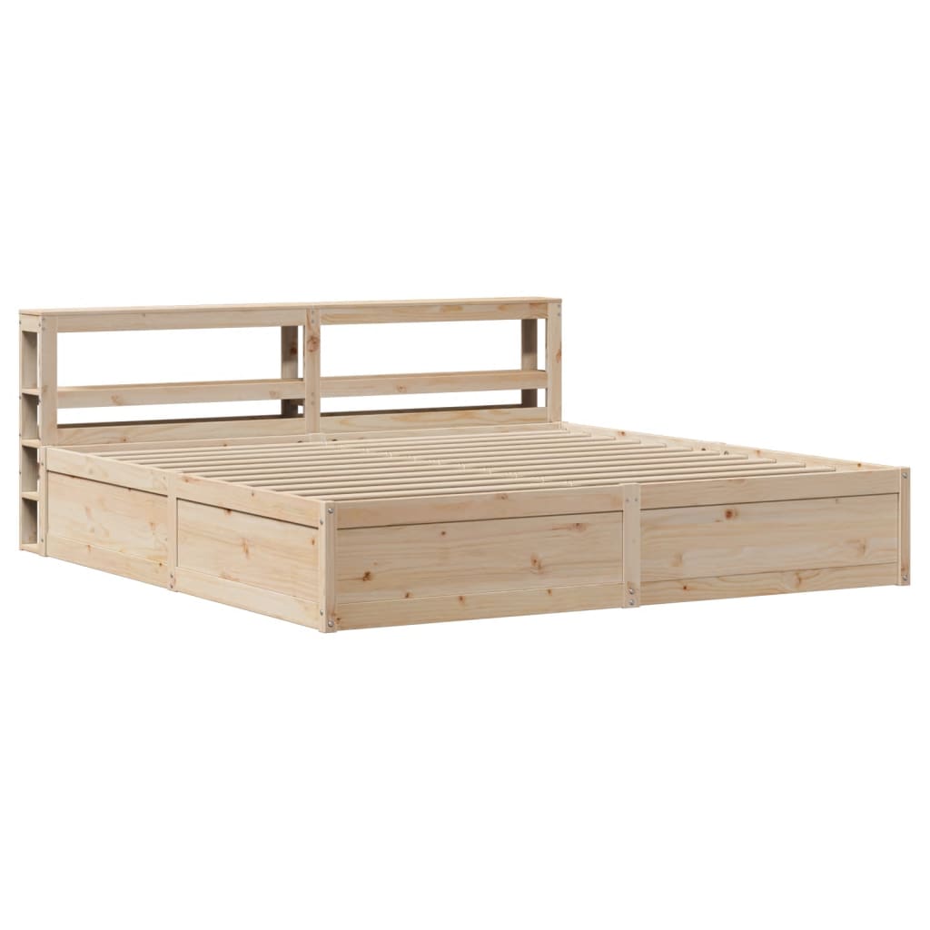 Sengeramme med hodegavl 200x200 cm heltre furu