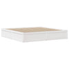 Sengeramme med hodegavl hvit 200x200 cm heltre furu