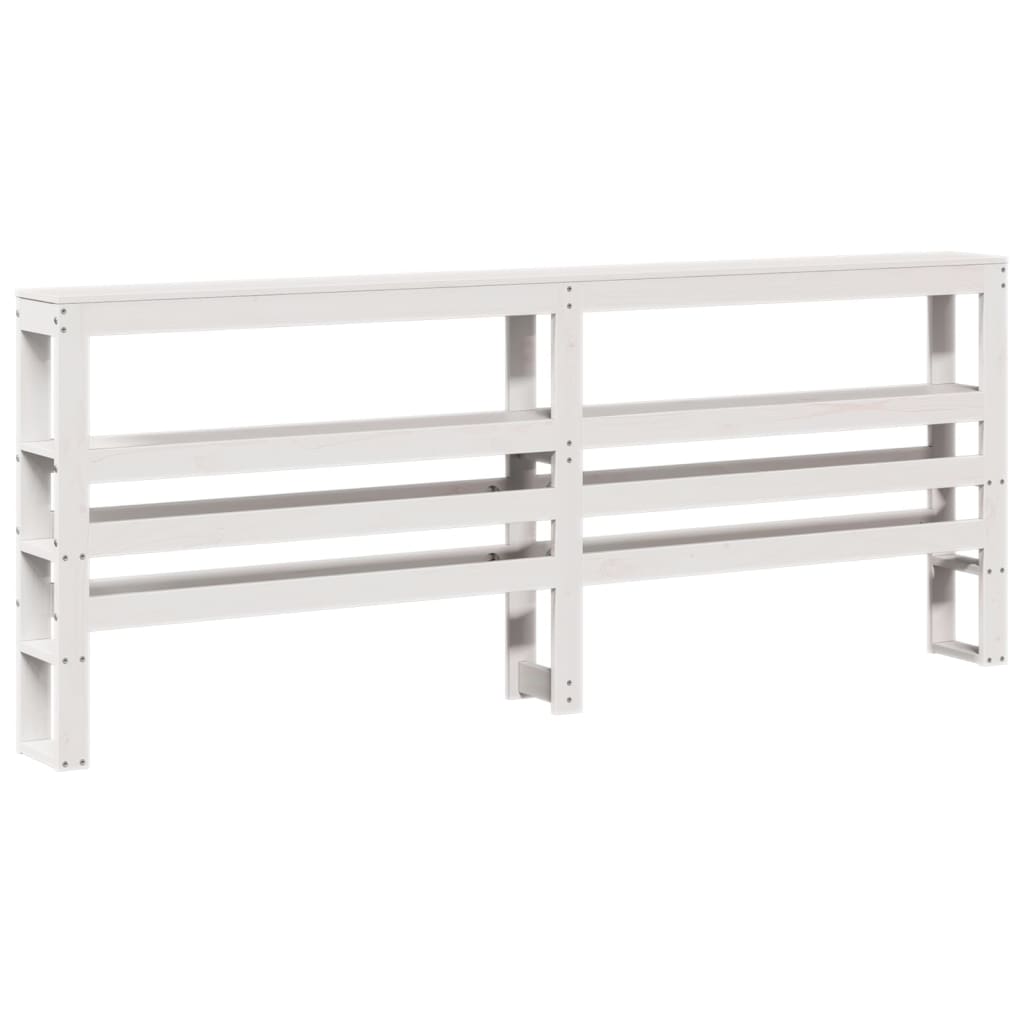 Sengeramme med hodegavl hvit 200x200 cm heltre furu