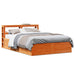 Sengeramme med hodegavl voksbrun 140x200 cm heltre furu