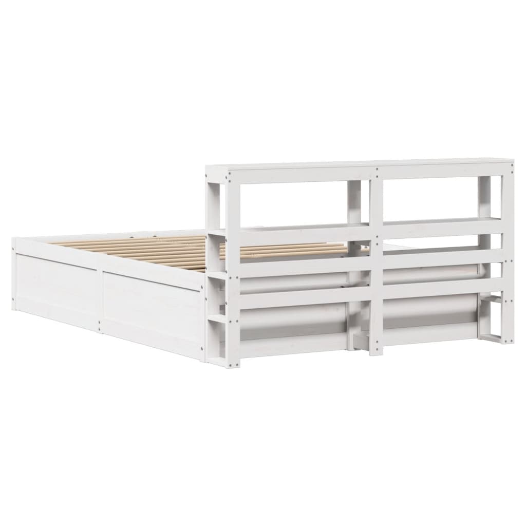 Sengeramme med hodegavl hvit 120x190 cm heltre furu