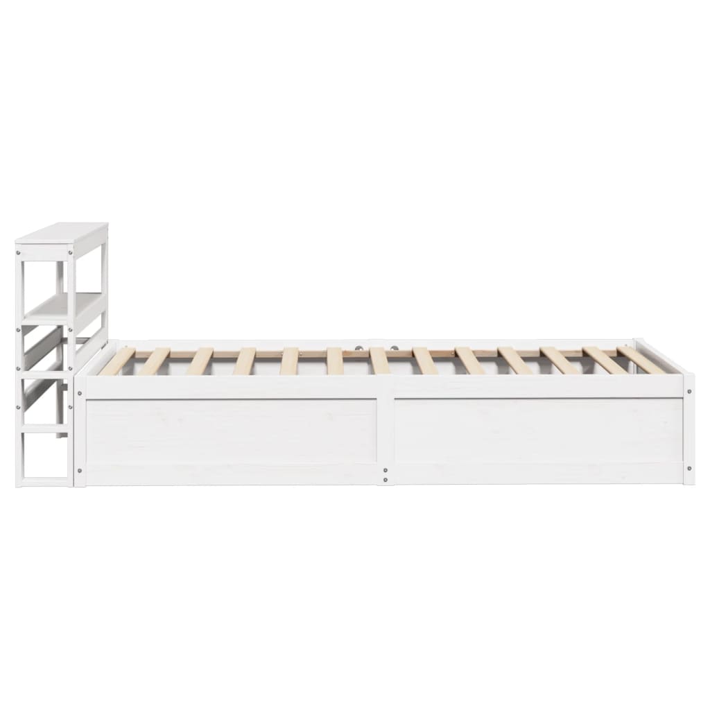 Sengeramme med hodegavl hvit 90x190 cm heltre furu