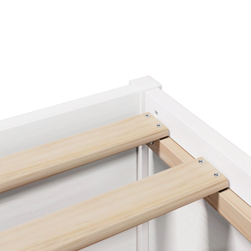 Sengeramme med hodegavl hvit 90x190 cm heltre furu