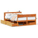 Sengeramme uten madrass brun 135x190 cm heltre furu