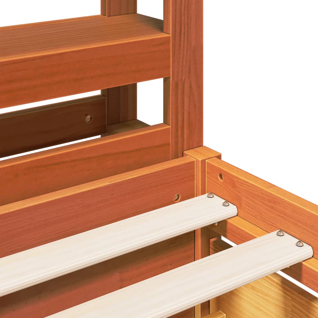 Sengeramme uten madrass voksbrun 90x190 cm heltre furu