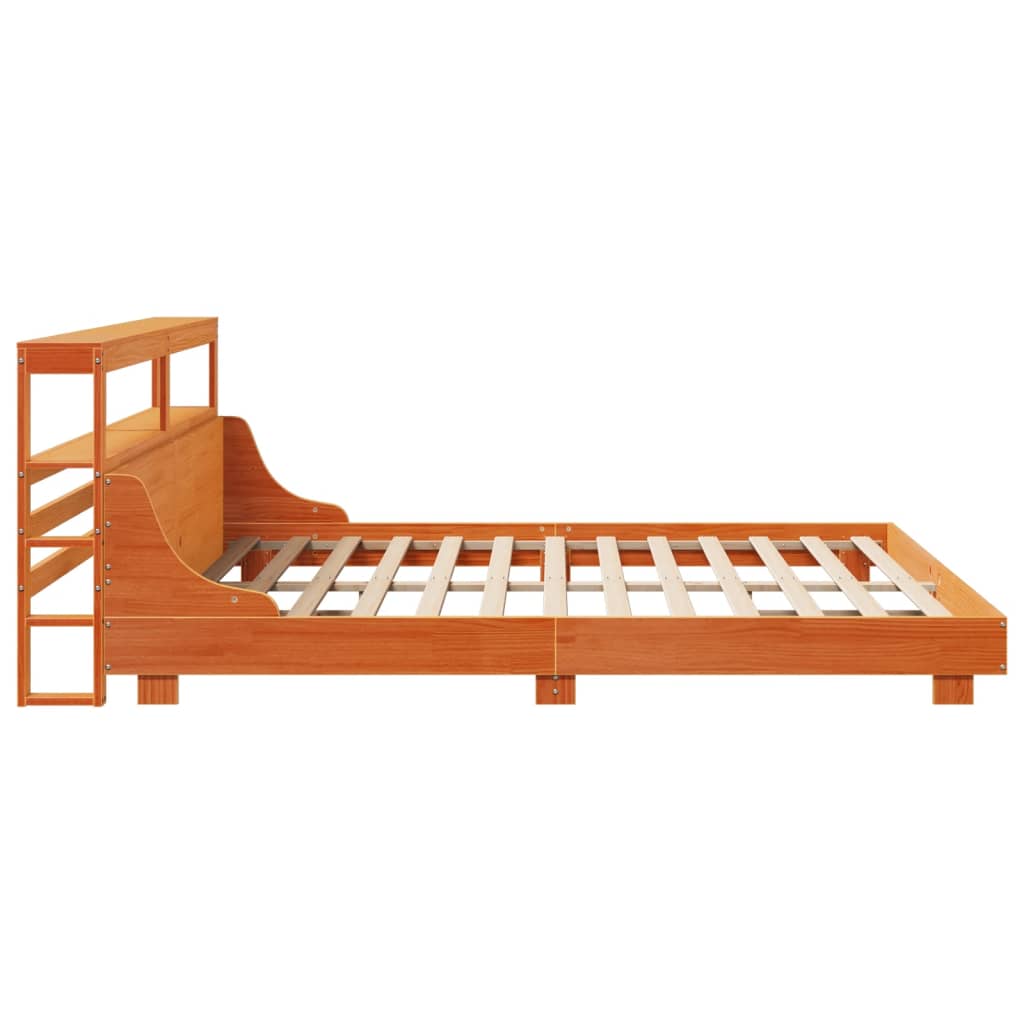 Sengeramme uten madrass voksbrun 200x200 cm heltre furu