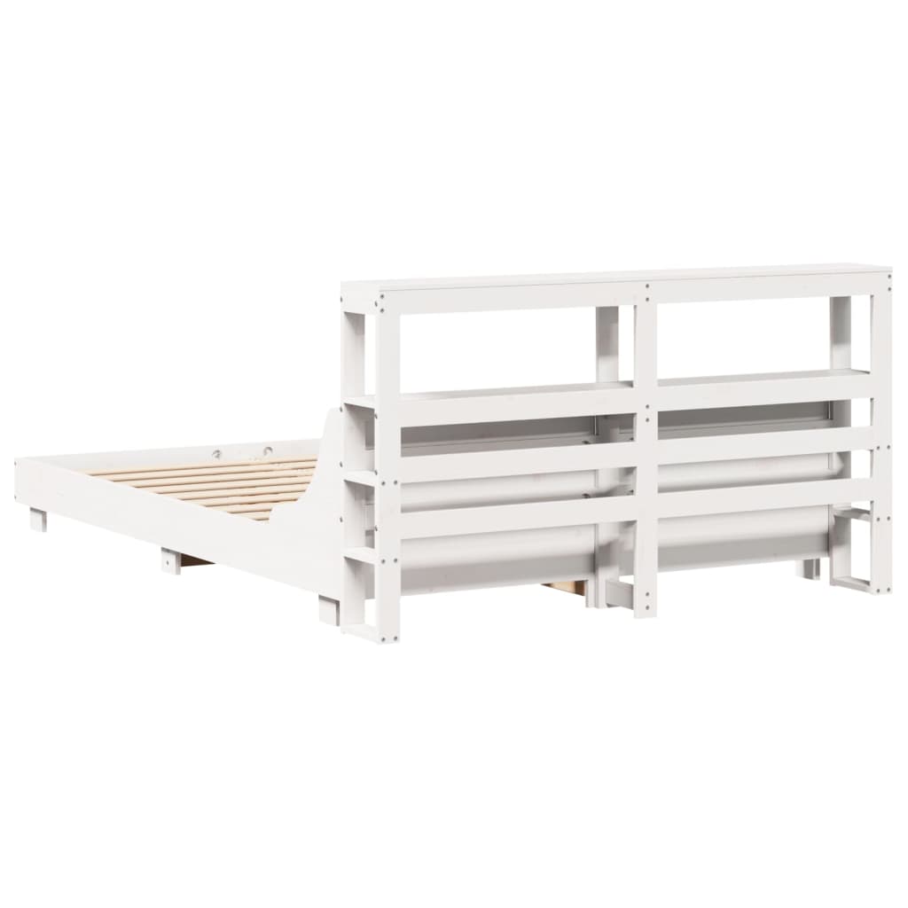 Sengeramme uten madrass hvit 150x200 cm heltre furu