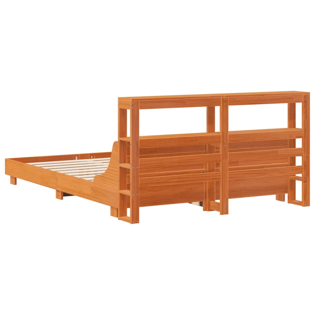 Sengeramme uten madrass brun 135x190 cm heltre furu