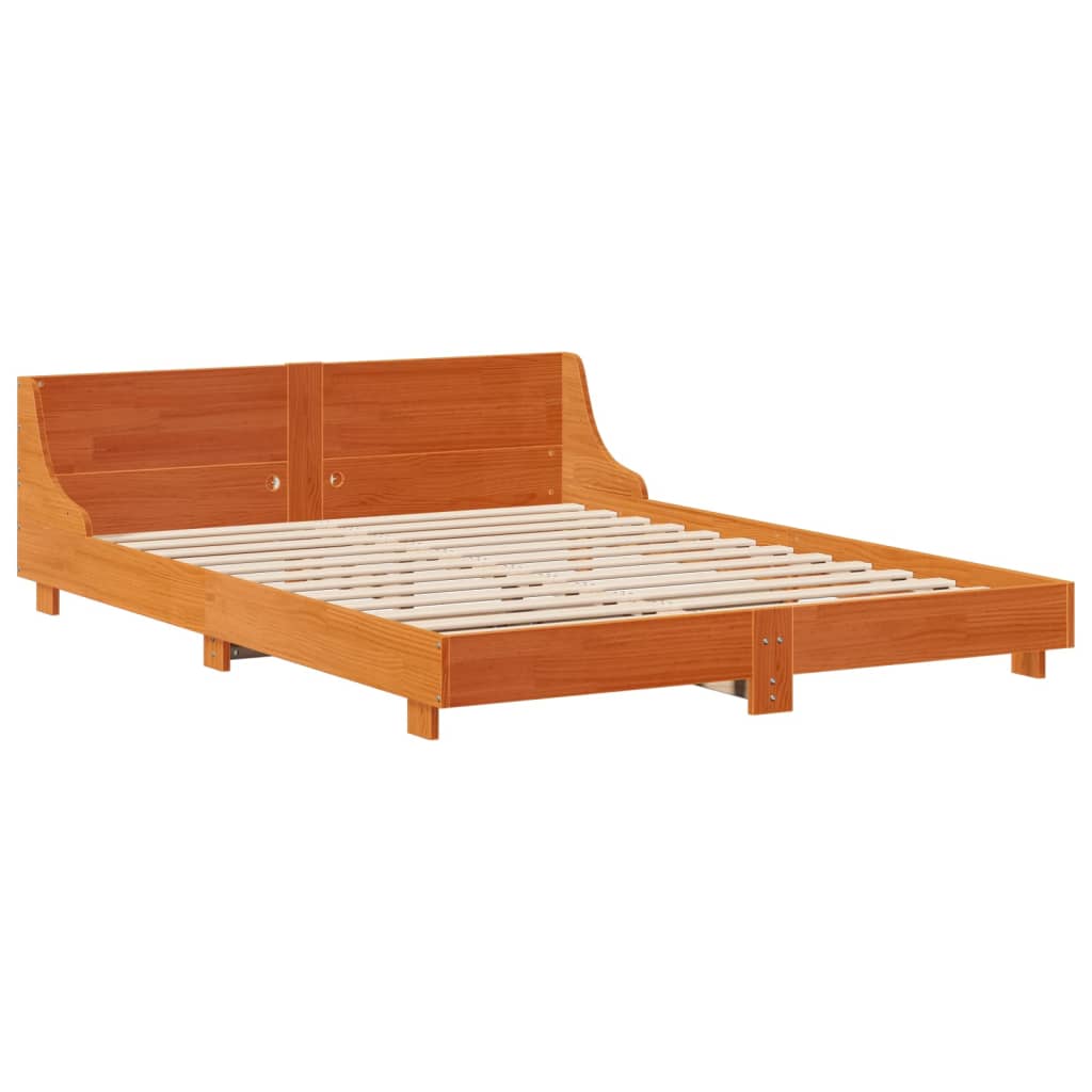 Sengeramme uten madrass brun 135x190 cm heltre furu