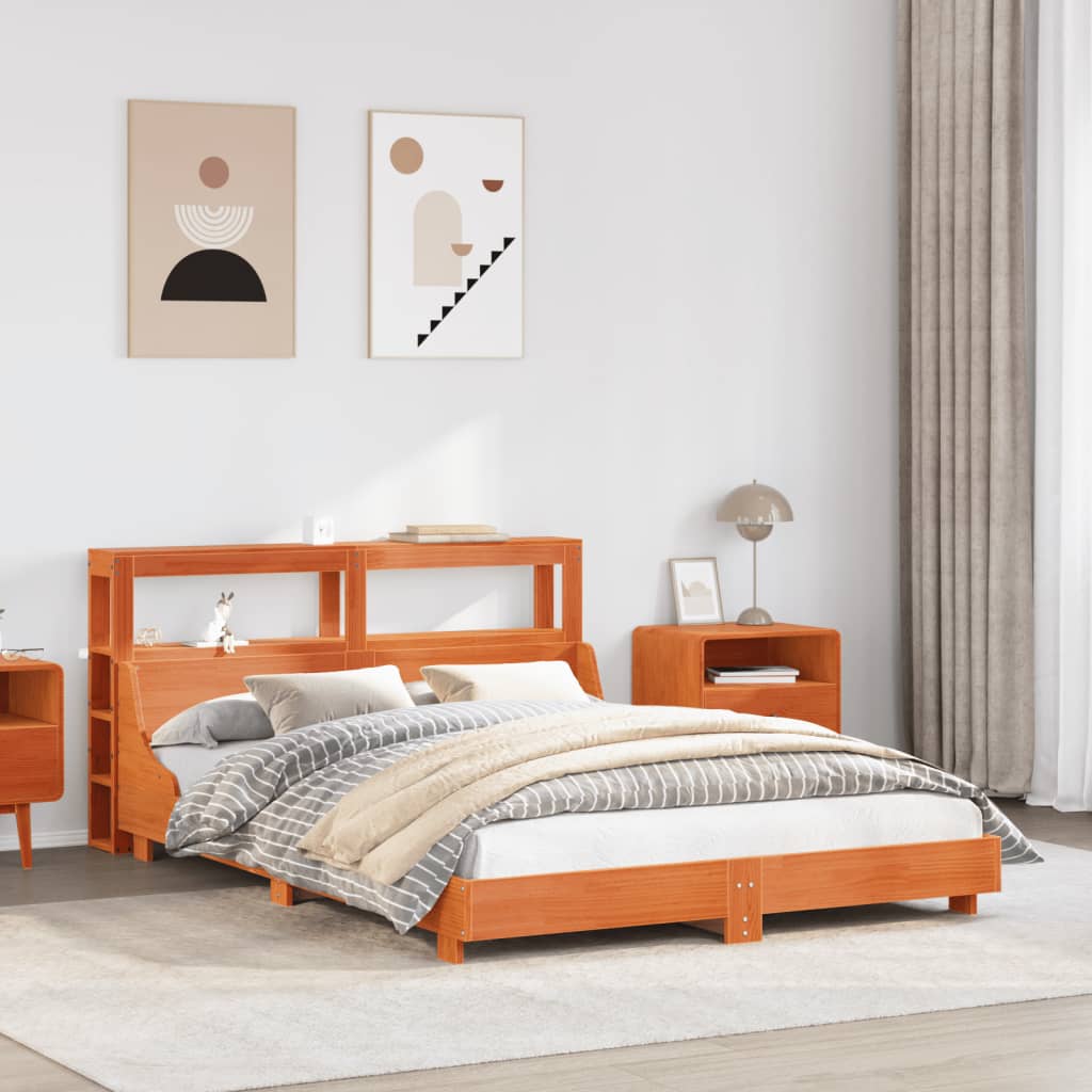 Sengeramme uten madrass brun 135x190 cm heltre furu