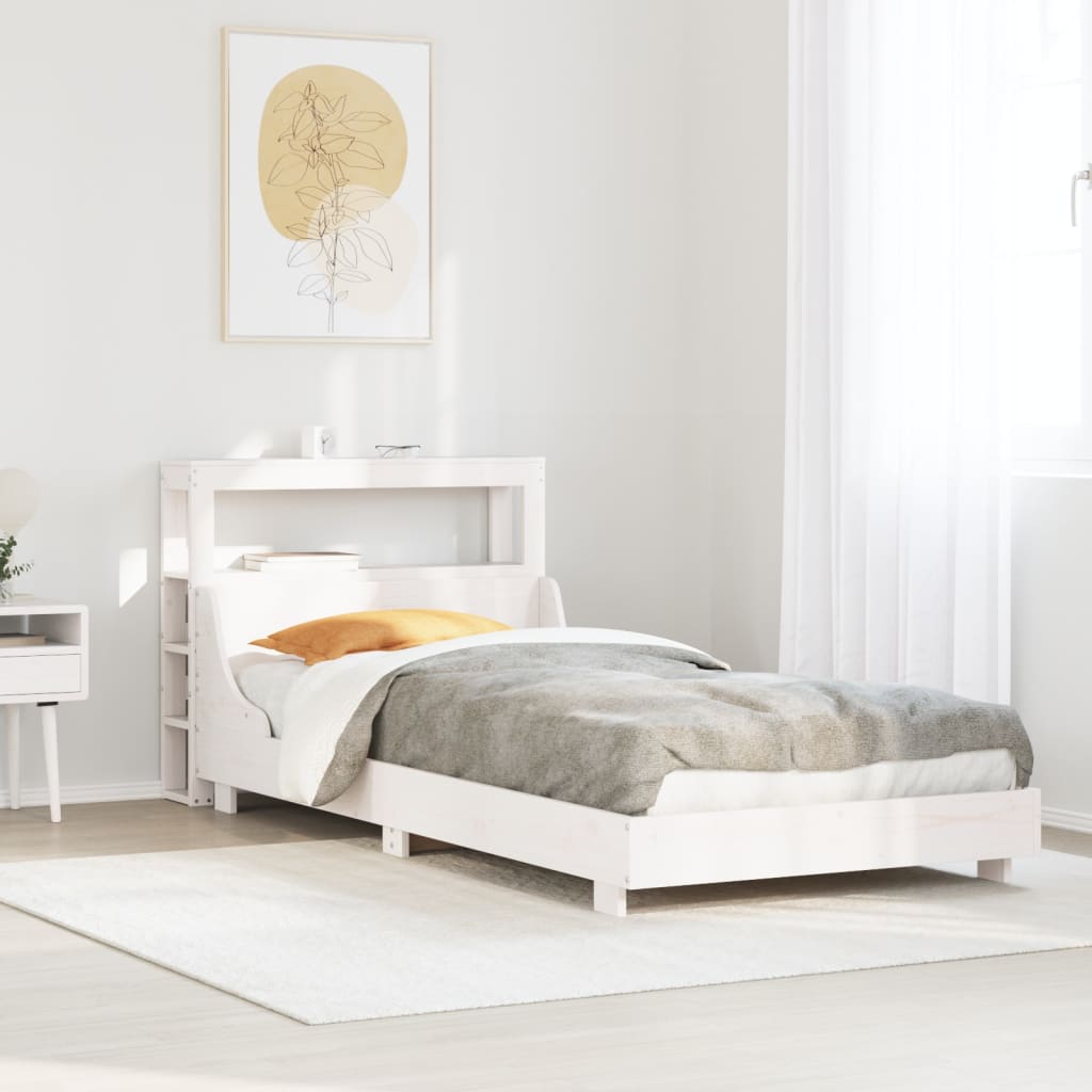 Sengeramme uten madrass hvit 75x190 cm heltre furu