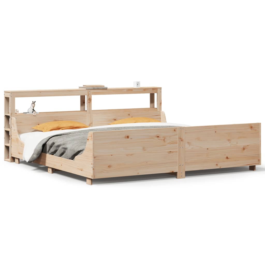 Sengeramme med madrass 200x200 cm heltre furu
