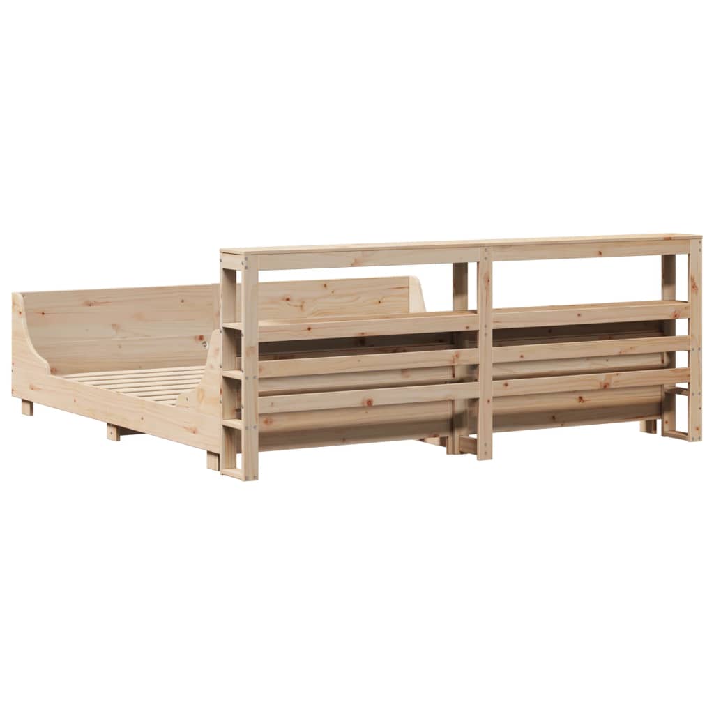 Sengeramme med madrass 200x200 cm heltre furu