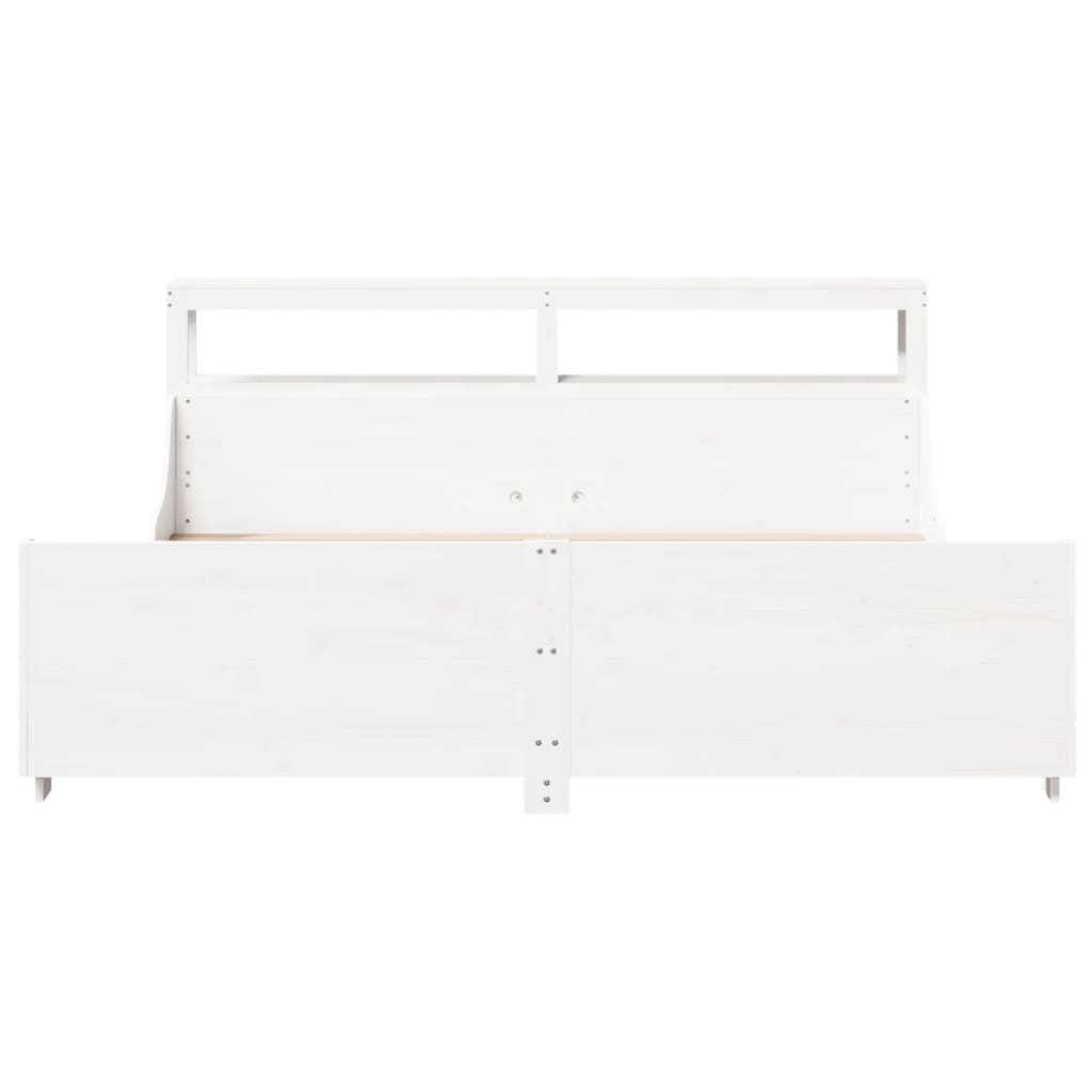 Sengeramme med madrass hvit 200x200 cm heltre furu