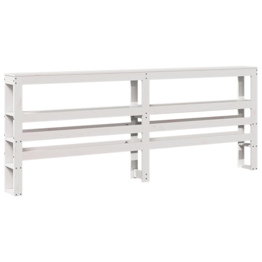 Sengeramme med madrass hvit 200x200 cm heltre furu