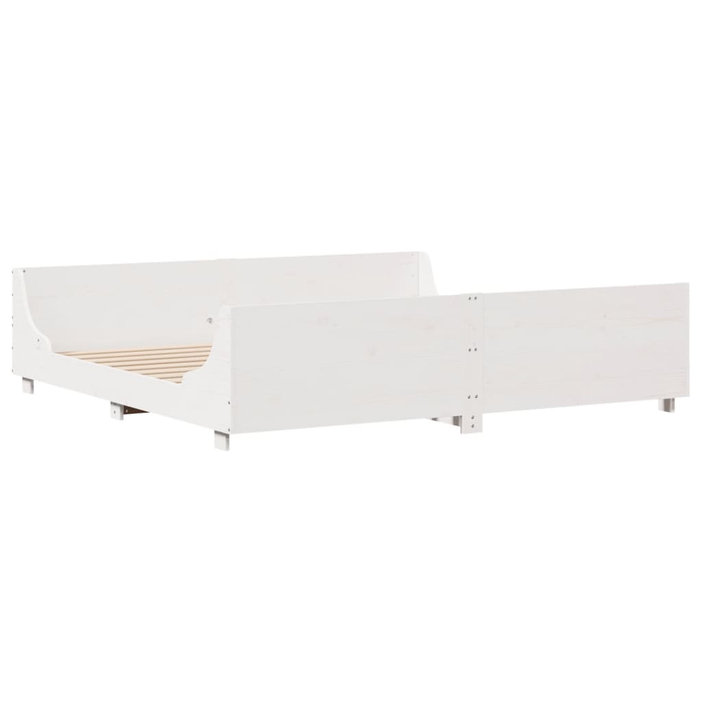 Sengeramme uten madrass hvit 180x200 cm heltre furu