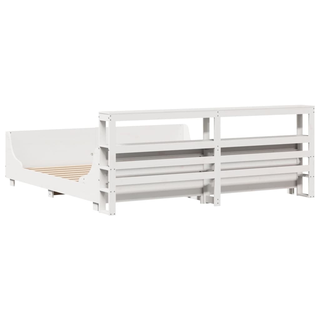 Sengeramme uten madrass hvit 180x200 cm heltre furu