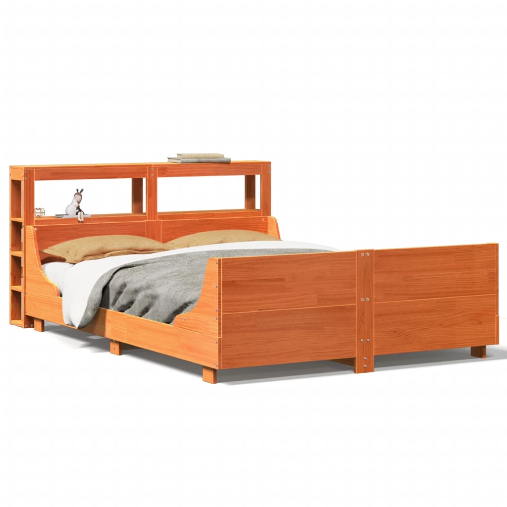 Sengeramme uten madrass voksbrun 160x200 cm heltre furu