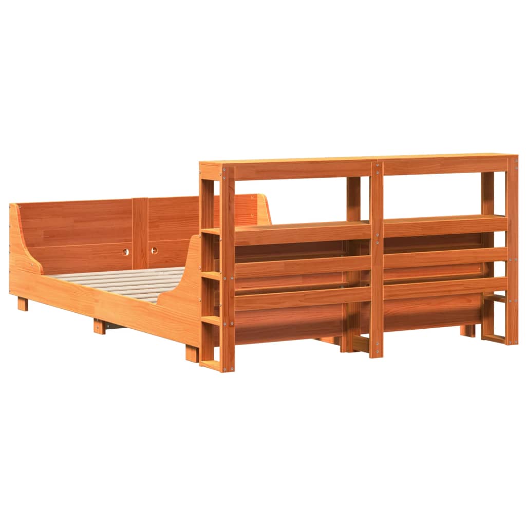 Sengeramme uten madrass voksbrun 160x200 cm heltre furu