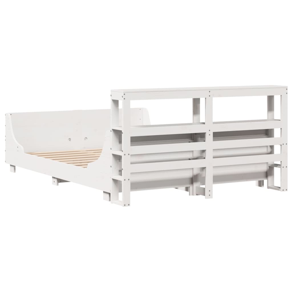 Sengeramme uten madrass hvit 140x190 cm heltre furu