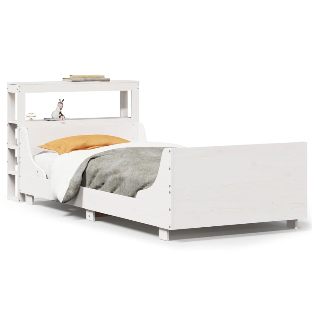 Sengeramme uten madrass hvit 75x190 cm heltre furu