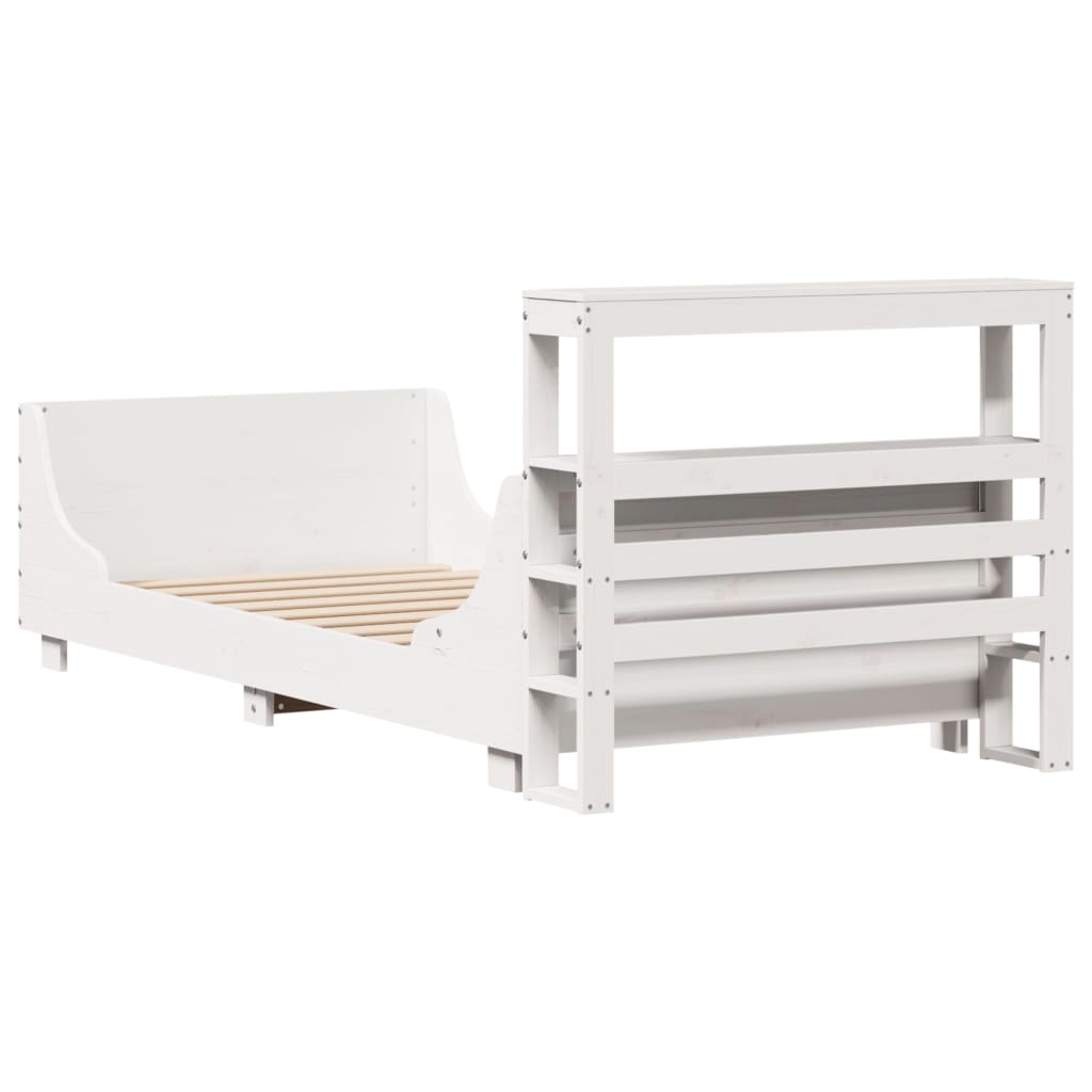 Sengeramme uten madrass hvit 75x190 cm heltre furu