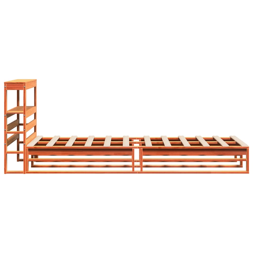 Sengeramme uten madrass voksbrun 100x200 cm heltre furu