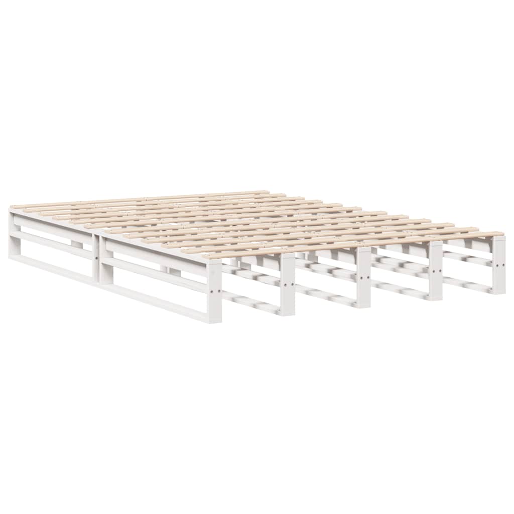Sengeramme uten madrass hvit 120x200 cm heltre furu