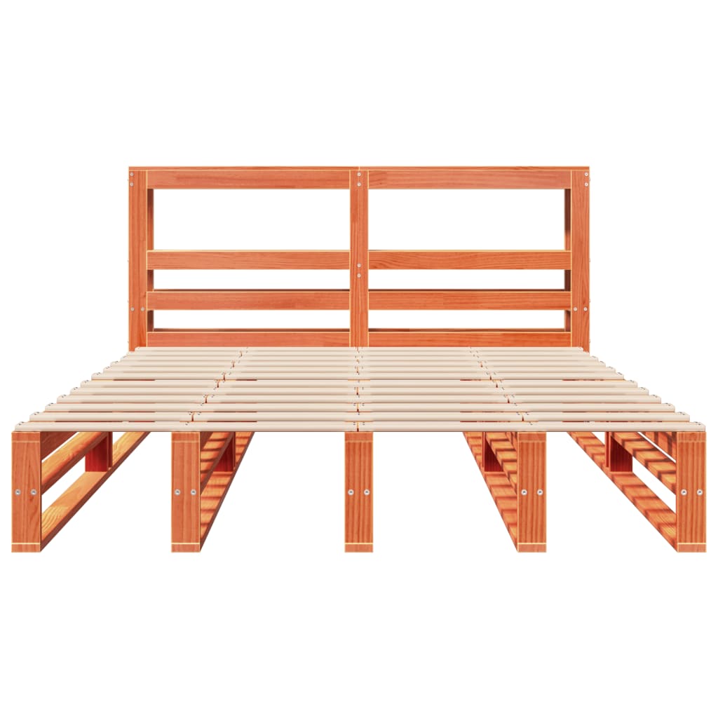 Sengeramme uten madrass voksbrun 120x200 cm heltre furu