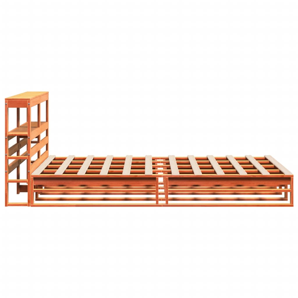 Sengeramme uten madrass voksbrun 120x200 cm heltre furu