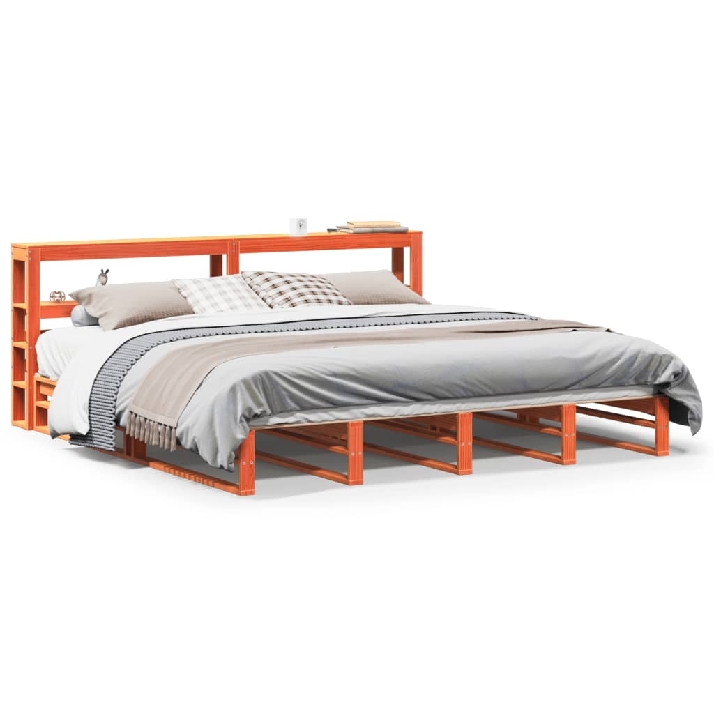 Sengeramme uten madrass voksbrun 180x200 cm heltre furu