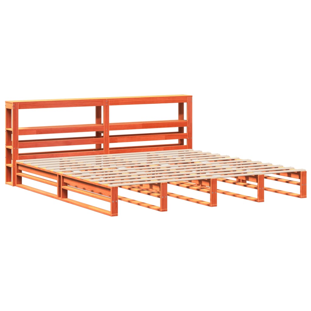 Sengeramme uten madrass voksbrun 180x200 cm heltre furu