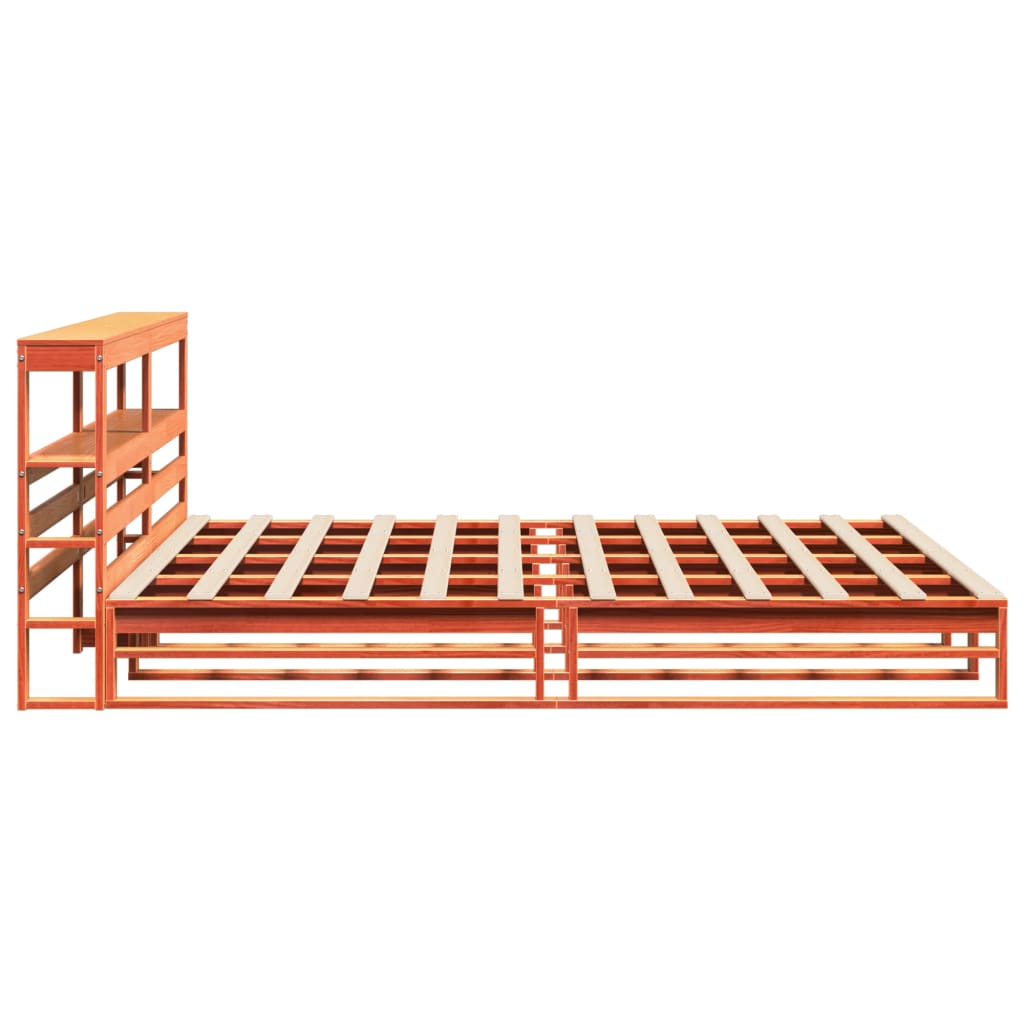 Sengeramme uten madrass voksbrun 180x200 cm heltre furu