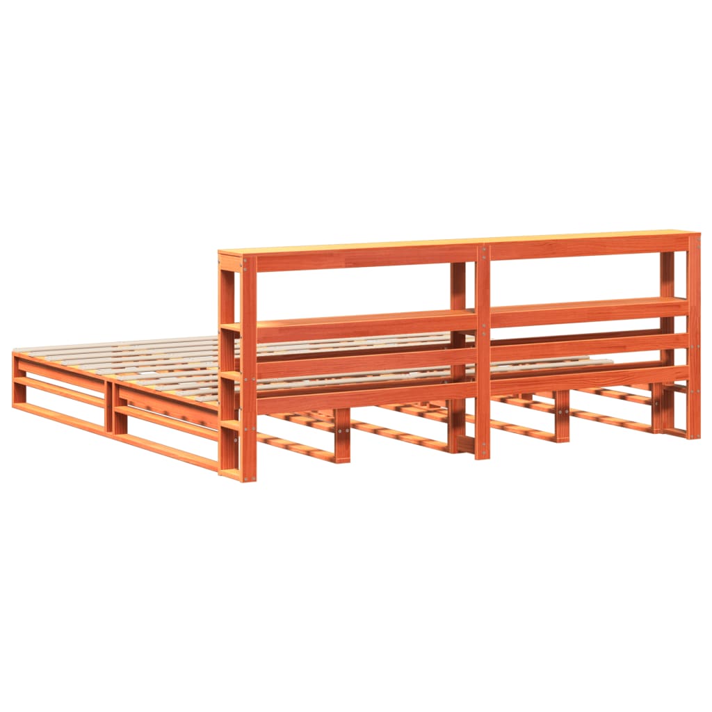 Sengeramme uten madrass voksbrun 180x200 cm heltre furu