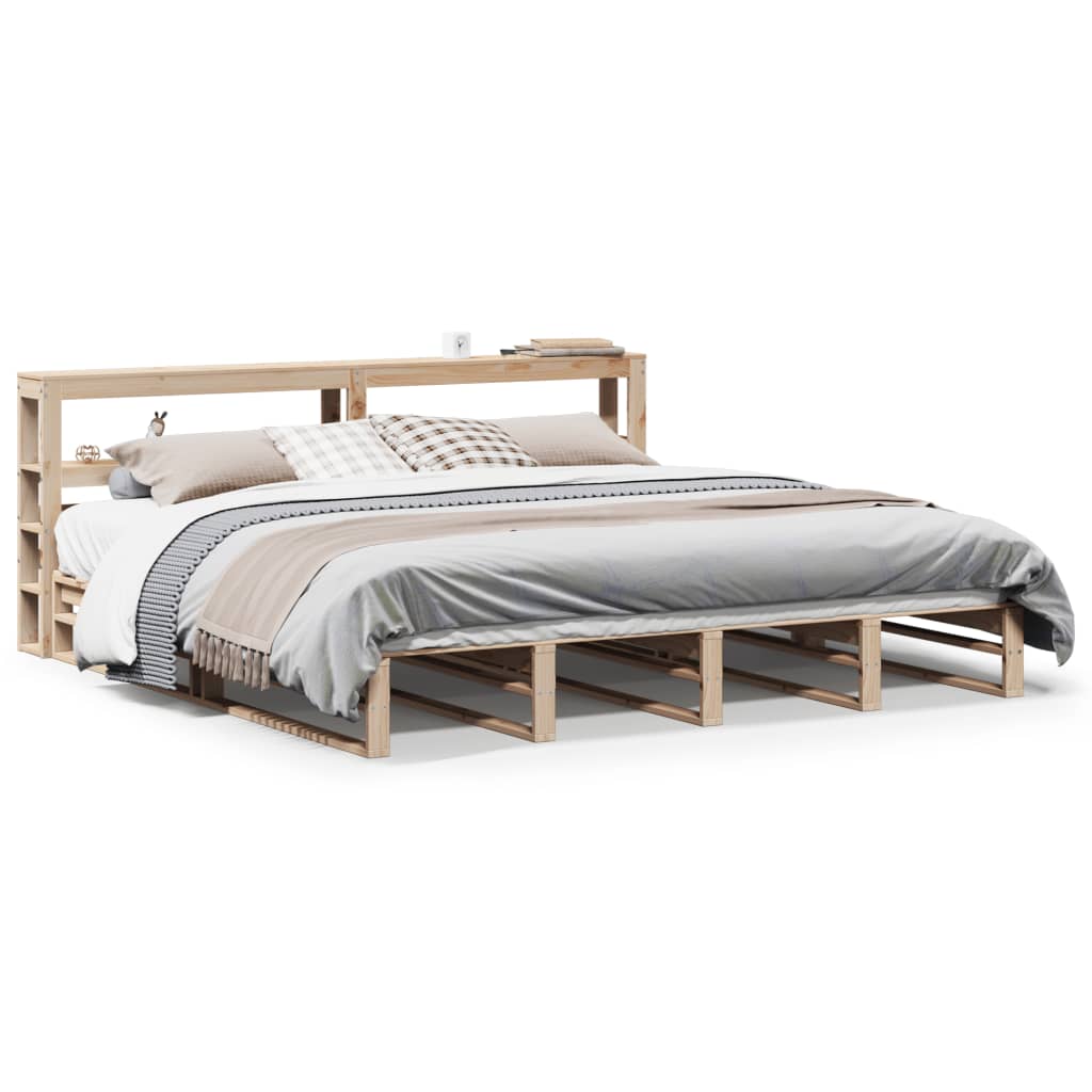 Sengeramme med madrass 200x200 cm heltre furu