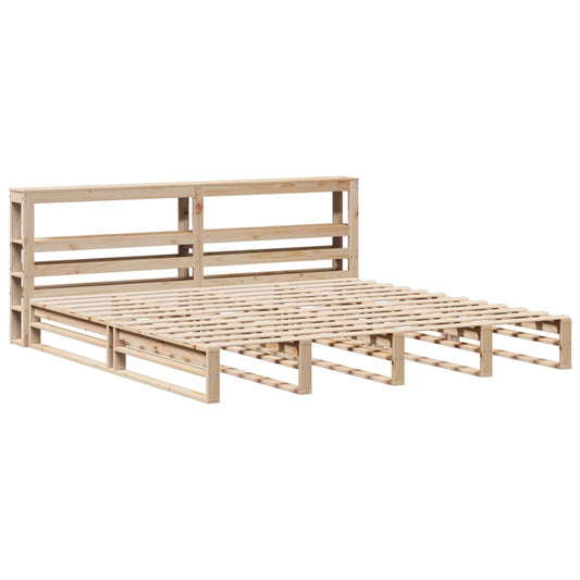 Sengeramme med madrass 200x200 cm heltre furu