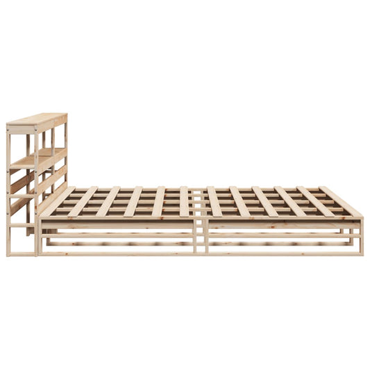 Sengeramme med madrass 200x200 cm heltre furu