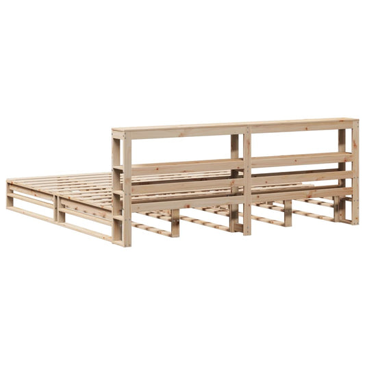 Sengeramme med madrass 200x200 cm heltre furu