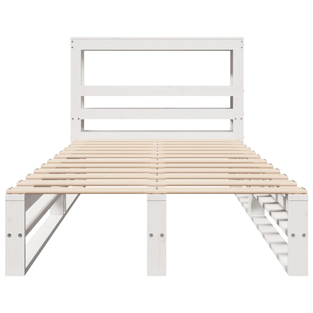 Sengeramme uten madrass hvit 90x190 cm heltre furu