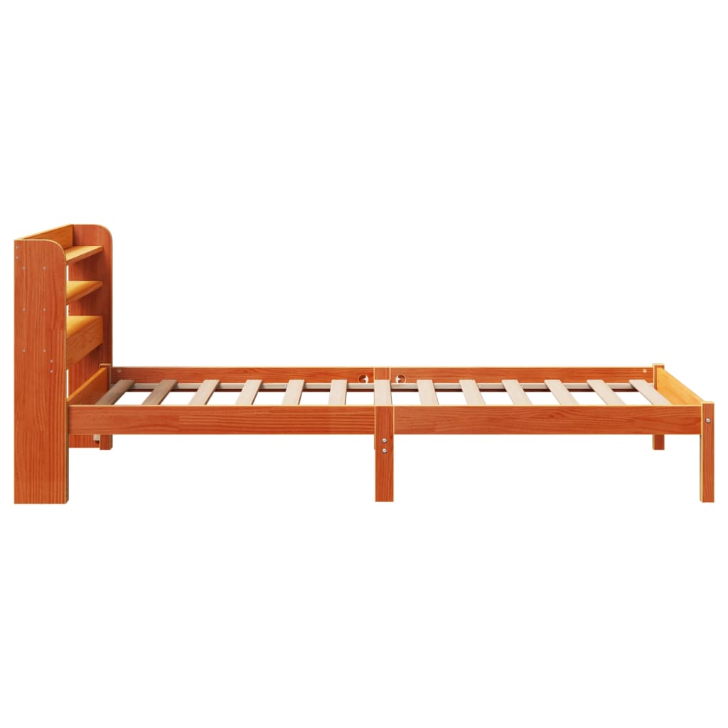 Sengeramme med hodegavl voksbrun 100x200 cm heltre furu