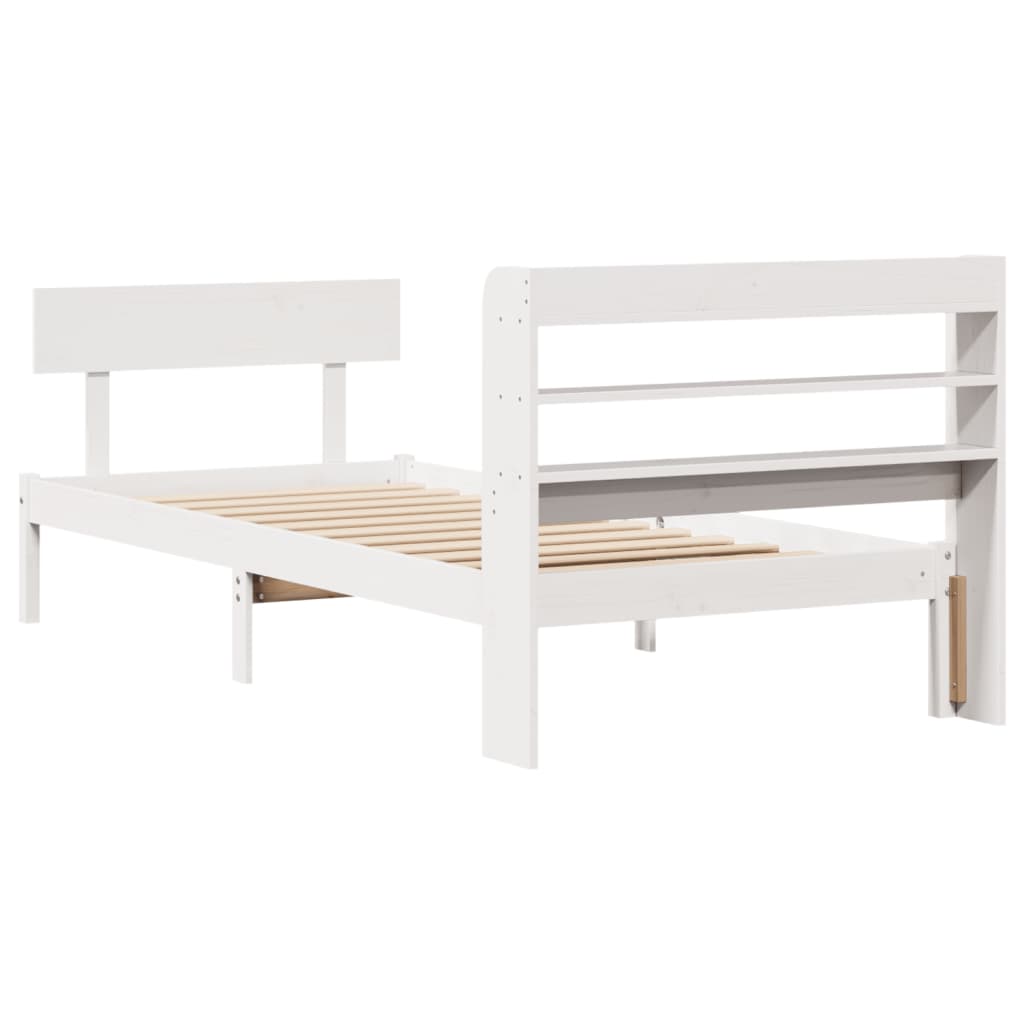 Sengeramme uten madrass hvit 75x190 cm heltre furu