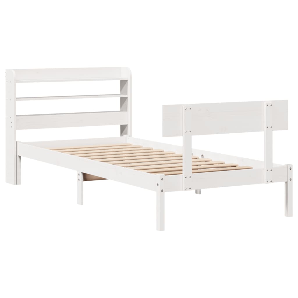 Sengeramme uten madrass hvit 90x190 cm heltre furu