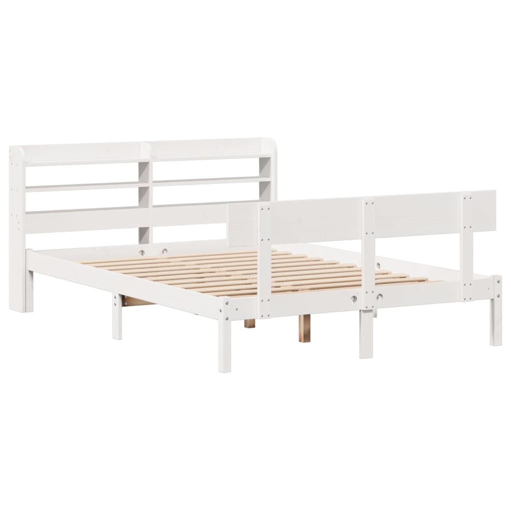 Sengeramme uten madrass hvit 140x190 cm heltre furu